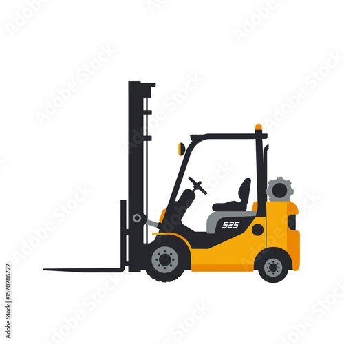 Forklift truck vector illustration on a white background