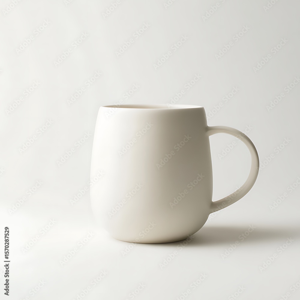 Fototapeta premium Simple, modern ceramic mug against a plain background.