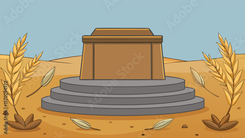 Neutral Toned Desert Stone Podium Decor.