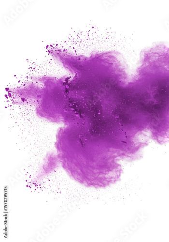 Abstract Purple Powder Explosion Isolated Transparent Background