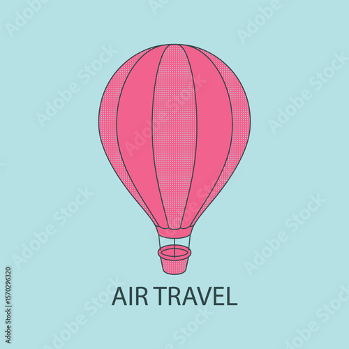 Balloon on background. Color stylized illustration. Vector graphics.