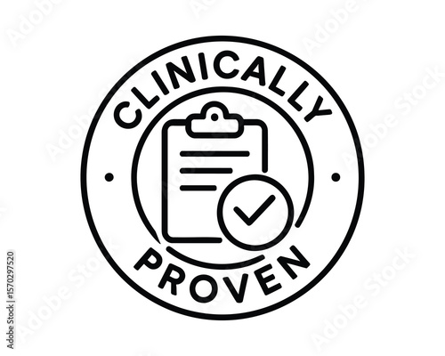 Clinically Proven Stamp Icon Vector Illustration for Product Verification