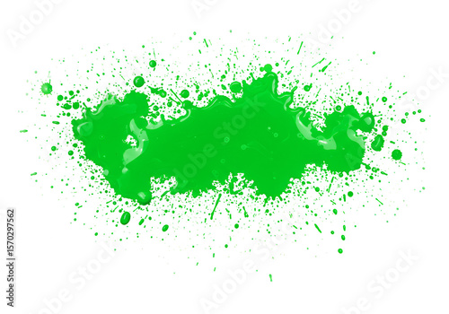 Abstract Green Splash Blot Stain Background Transparent Blob Art
