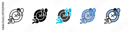 Famine Icon Pack Multistyle Illustration
