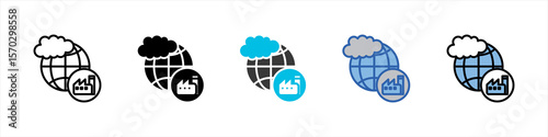 Pollution Icon Pack Multistyle Illustration