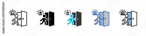 Evacuation Icon Pack Multistyle Illustration