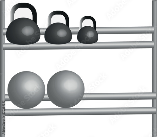 kettlebell powerlifting equipment on white background