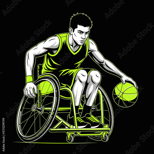 Male Wheelchair Basketball Player