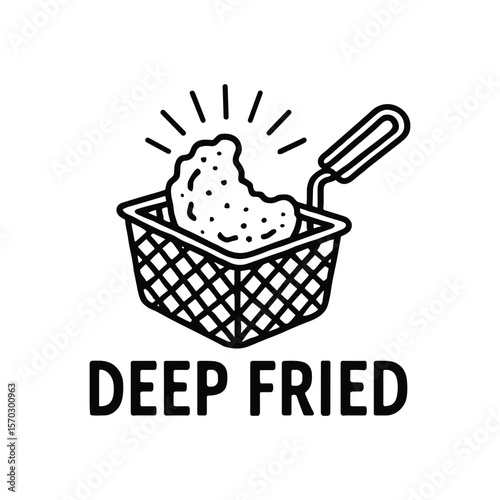 Deep Fried Food Icon Vector Illustration for Restaurant and Cooking