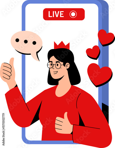 Live Streaming Vector Illustration