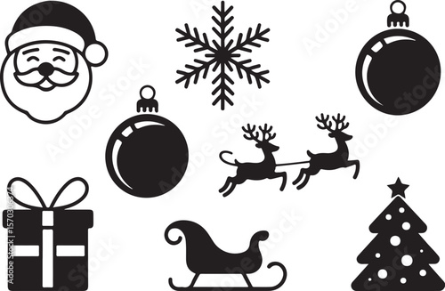 Classic Christmas Symbols in Black

