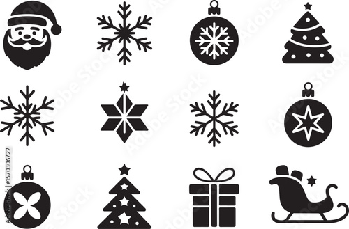 Snowflake and Gift Icon Collection

