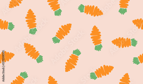 Cute carrot vegetables pattern background vector design