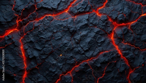 Wallpaper Mural Dramatic Lava Texture Molten Rock Flow with Rich Colors and Text Space in Center Torontodigital.ca
