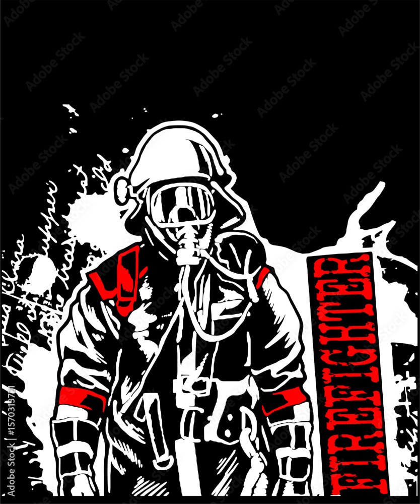 Fototapeta premium fire fighter illustration vector art