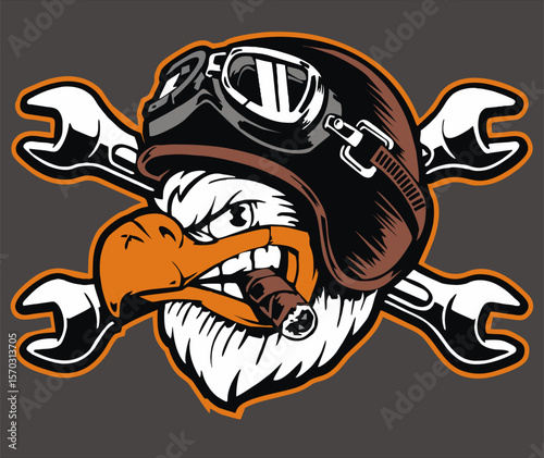 eagle head moto logo iconin bikers