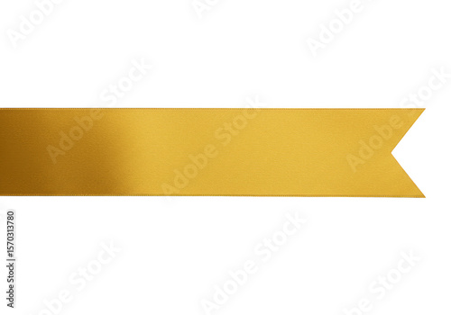 Gold Glitter Ribbon Banner Isolated Design Element Decoration