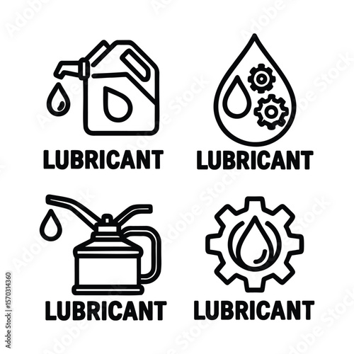 Lubricant Icon Vector Illustration for Engine Oil and Machine Maintenance