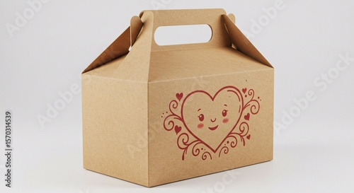 Wallpaper Mural Brown cardboard box with a cute heart design for Valentine's day gift giving Torontodigital.ca
