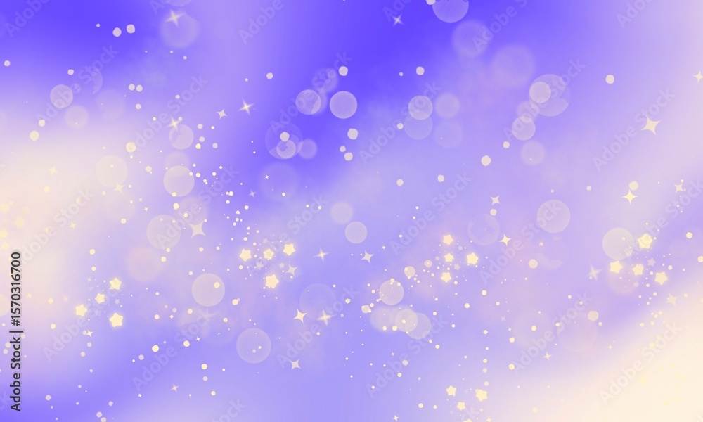 Fototapeta premium Purple Background With Bokeh Stars. Abstract Light Blurred Soft Romantic Background