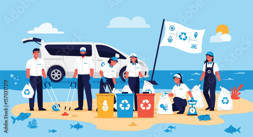 Coastal Cleanup Crew Promoting Sustainability Through Beach Conservation