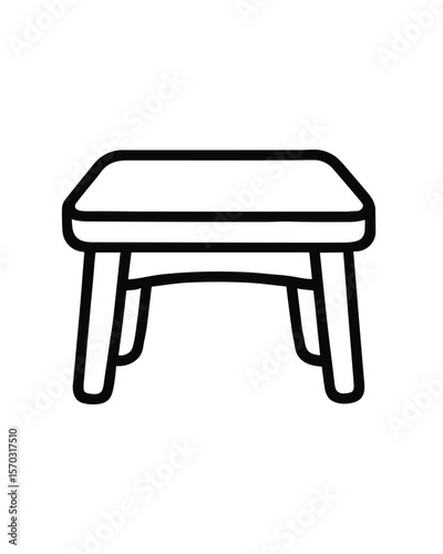 Minimalist stool vector icon, simple furniture symbol art.