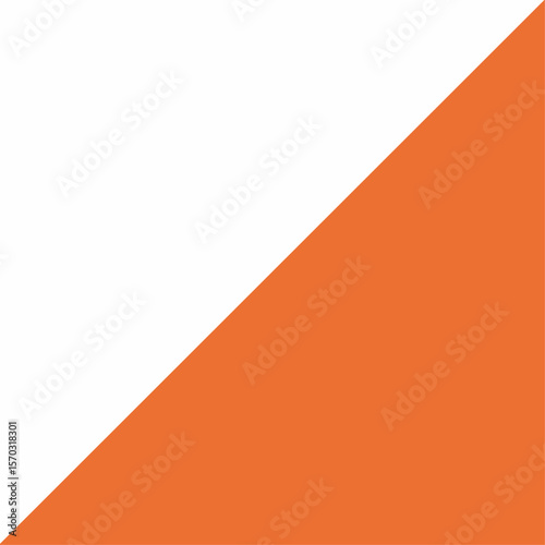 A sharp orange triangular banner shape, ideal for highlighting a specific corner or creating a dynamic visual emphasis.