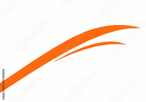A clean and sharp orange curved line banner, symbolizing speed, progress, or dynamic flow in a design.