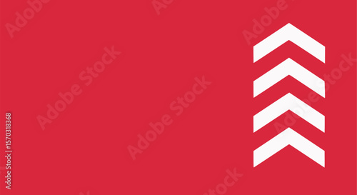 A striking red banner with white diagonal stripes on the right, creating a candy cane or festive aesthetic.