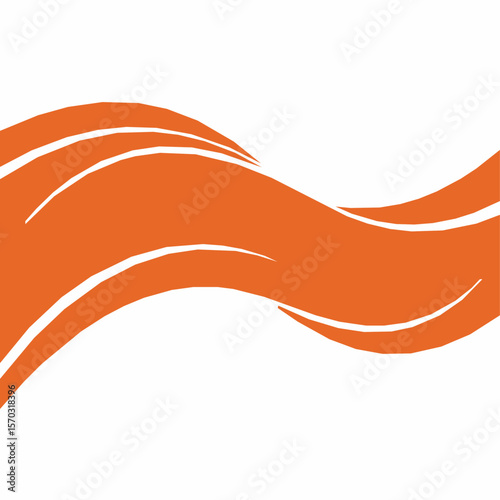 An elegant orange flowing wave banner design, creating a sense of movement and fluidity for your visual communication.