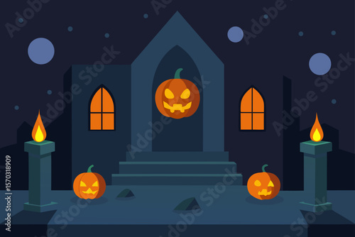 halloween background with pumpkin