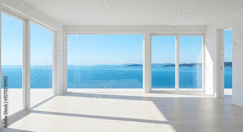 Bright Modern Interior with Ocean View