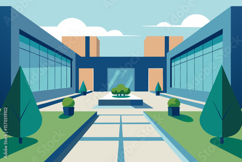 modern office building in a city