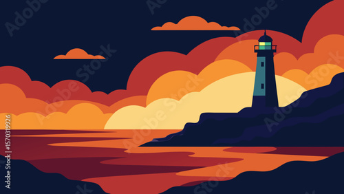 lighthouse at sunset