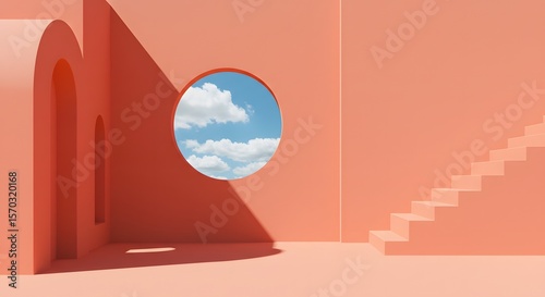 Minimalist Architecture with Sky View and Stairs