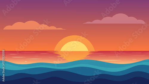 sunset over the sea