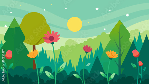 spring meadow with flowers