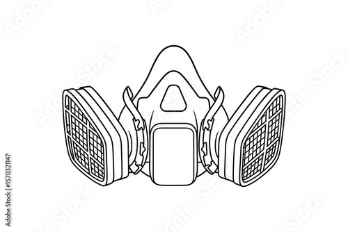 Protective Respirator Mask with Filters for Air Purification and Safety