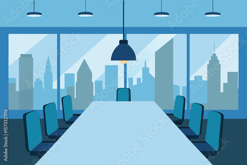 Modern Conference Room with City View Ideal for Business Meetings and Collaboration