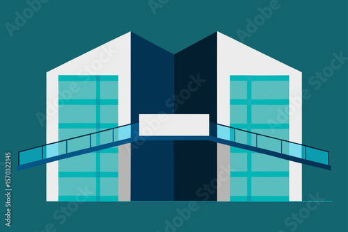 Modern Minimalist Duplex House Design Architectural Illustration of a Contemporary Home