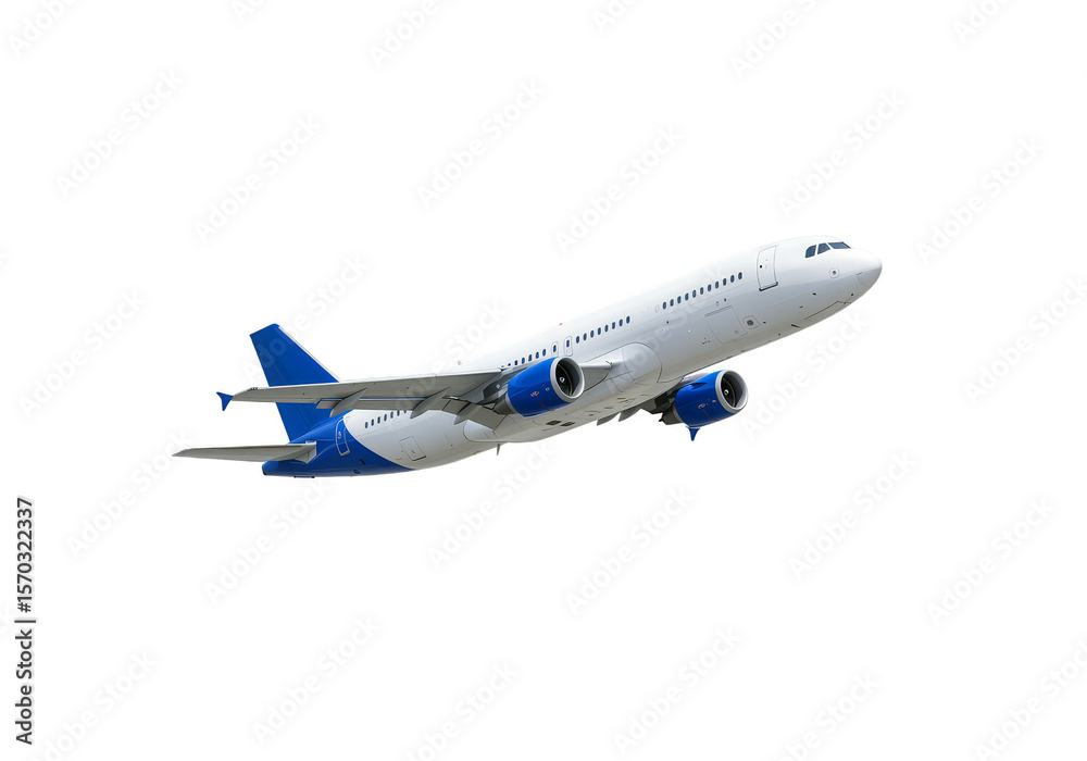 Fototapeta premium Isolated Airplane Taking Off with Transparent Background Illustration