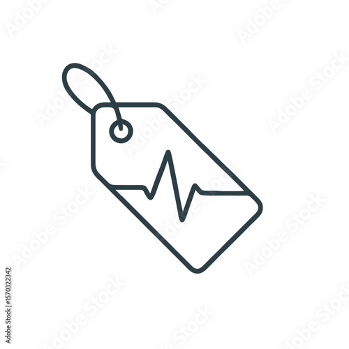 Market pulse shown on a tag graphic for promotion, business, or service sale with a clean, minimalistic, editable design.