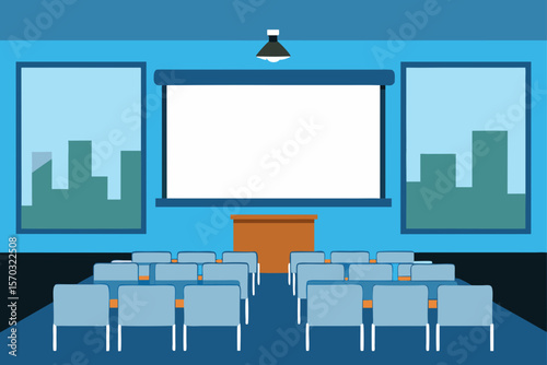 Modern Conference Room Presentation Space Design and Setup