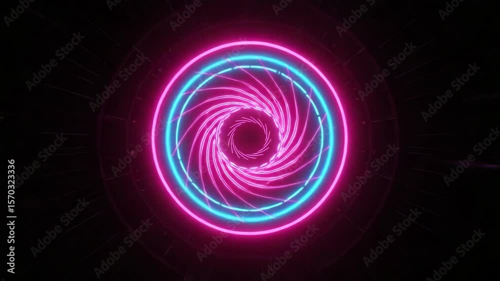 Colorful digital fractal with glowing, swirling circles and a vibrant green, pink, and purple galaxy design creates an energetic and artistic space