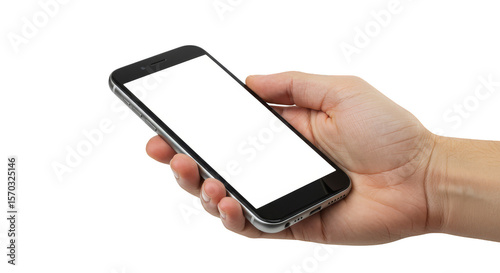 Hand Holding Smartphone Mobile Communication Technology Transparent Background