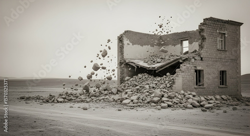 Ruinous Abandonment An Evocative Image Of Time Decaying A Desert Dwelling