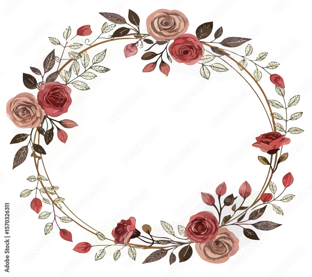 Fototapeta premium flowers round shape banner