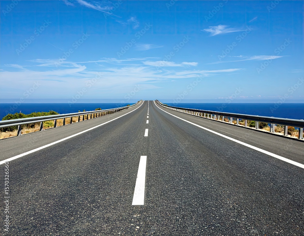 Fototapeta premium Empty highway stretches to horizon