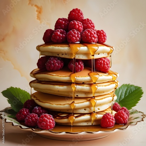 Wallpaper Mural stack of pancakes with berries Torontodigital.ca