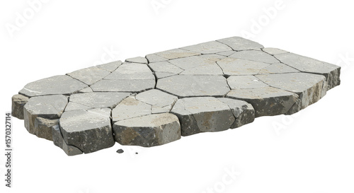 Isolated Gray Paving Stone Seamless Textured Material Backdrop